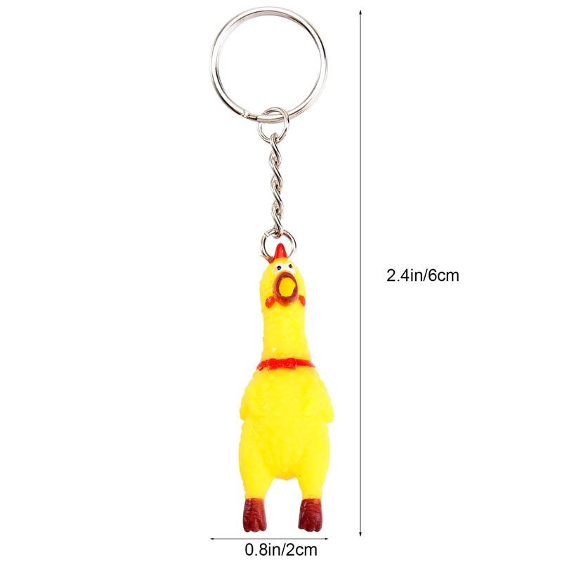 3/5 Pack Squeeze Screaming Kip Sleutelhanger Grappige Geel Squeaking Kip Hanger Voor Sleutels Tassen Telefoons Mini Screaming Kip