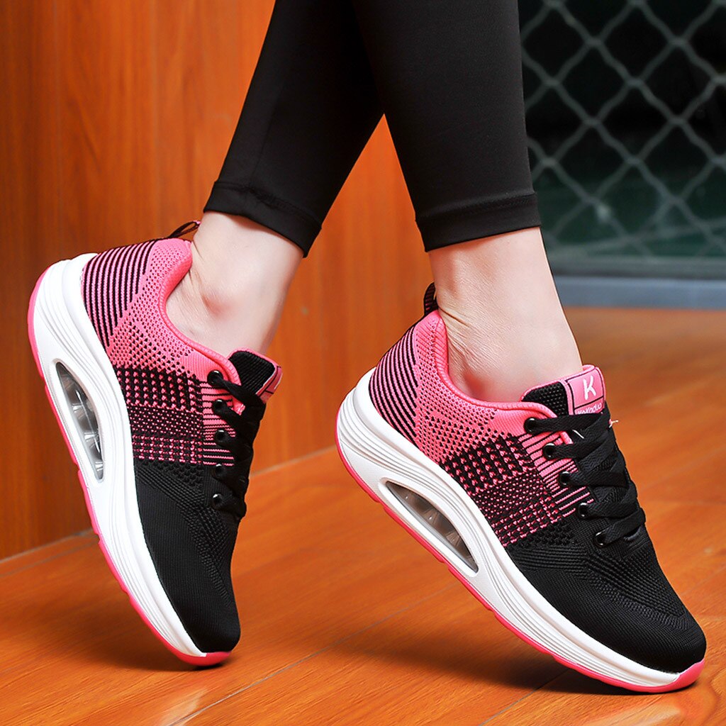 KANCOOLD frauen air kissen dämpfung erhöht turnschuhe atmungsaktive mesh low laufschuhe outdoor fitness sport schuhe flache