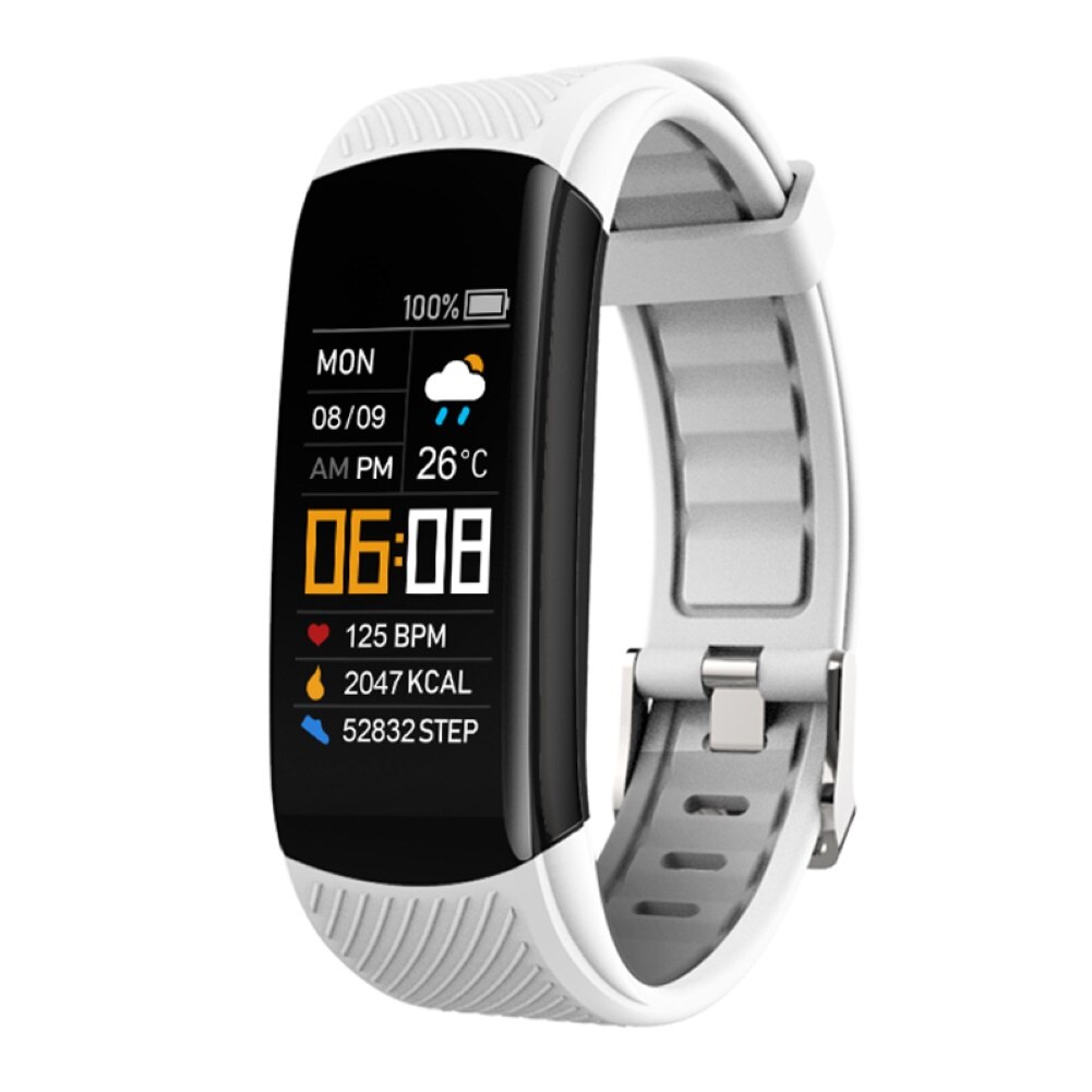 C5S Bluetooth Wasserdicht Herz Rate Schlaf Monitor Fitness Sport Smart Armband: WHITE