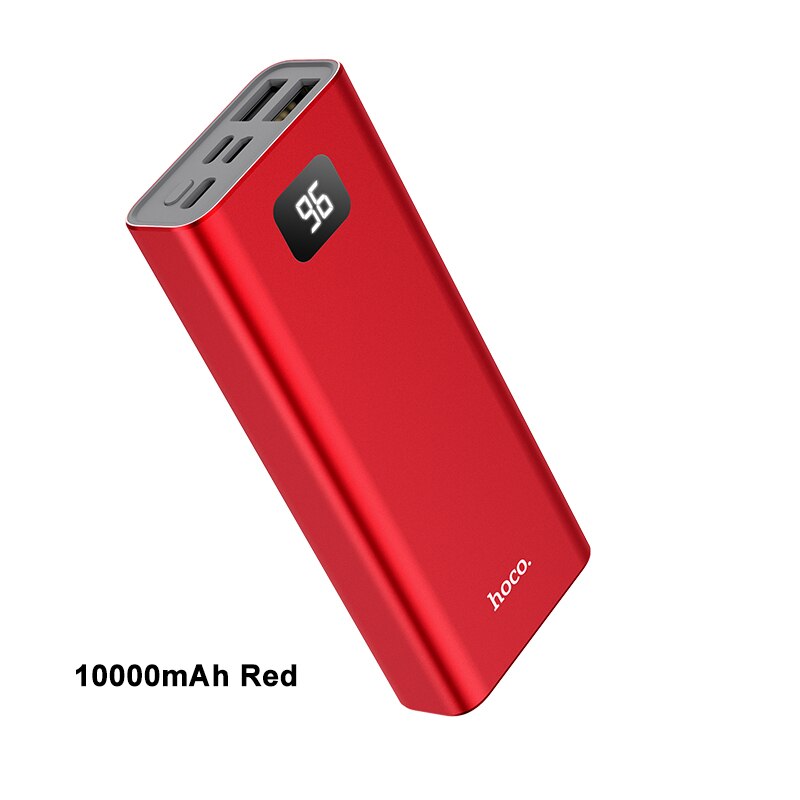 Hoco Power Bank 20000Mah Universele Powerbank Draagbare Externe Batterij Oplader Voor Iphone 11 Xiaomi 4 Usb Power Bank 10000mah: 10000mAh red