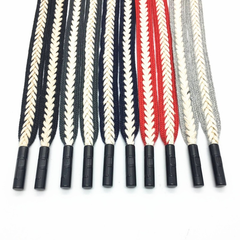 Cordón trenzado de lino y algodón para hombres y mujeres, cuerda con capucha, abrigos, pantalones deportivos, cintura, cinturón Elater, suministros de ropa DIY, 1