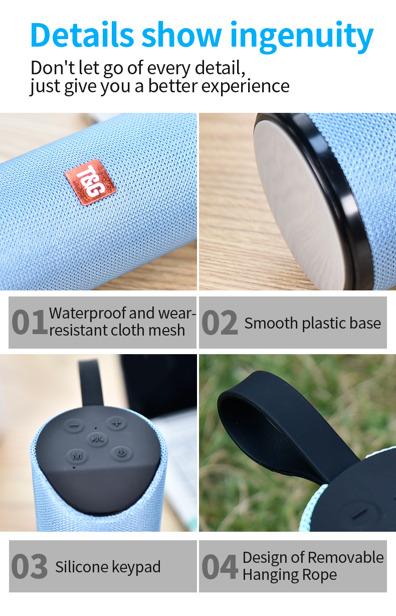 Altavoz TG113 altavoces inalámbricos Bluetooth subwoofer Perfil de llamada manos libres bajo estéreo compatible con tarjeta USB línea auxiliar en alta fidelidad