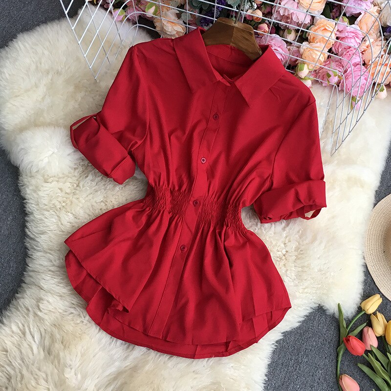 Polo de para mujer, Tops de manga larga con solapa lisa, camiseta para mujer, ropa superior de , camisetas para comprar en el mundo: Red