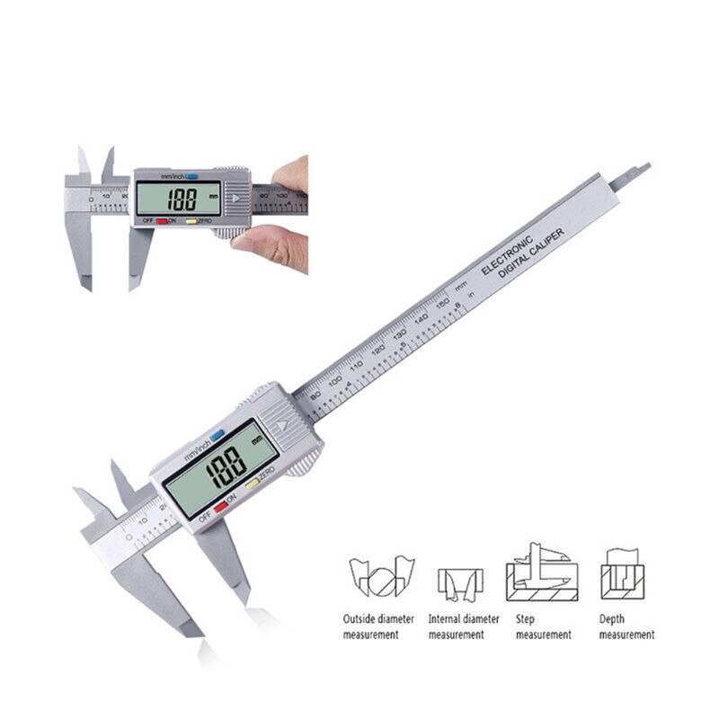 6inch 150mm LCD Digital Electronic Carbon Fiber Vernier Caliper Gauge Micrometer