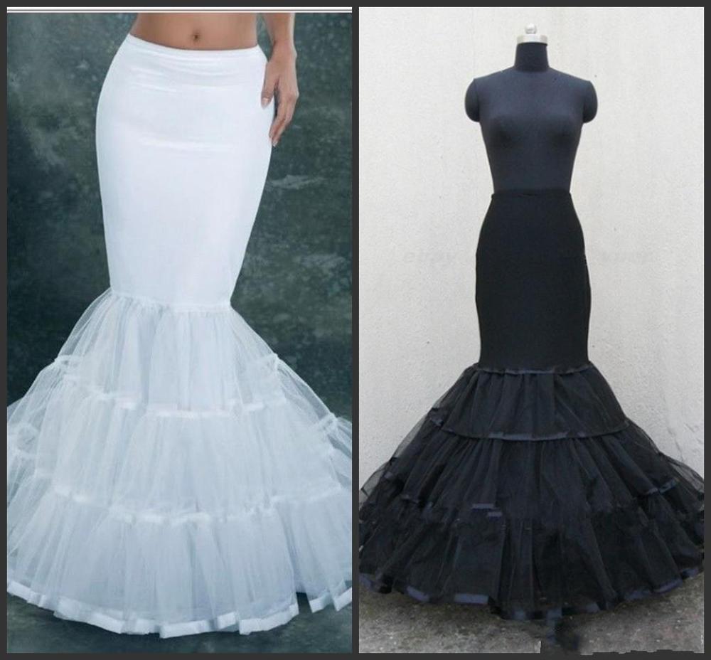 White Black Fishtail Mermaid Bridal Petticoats Wedding Prom Slips Accessories Underskirt