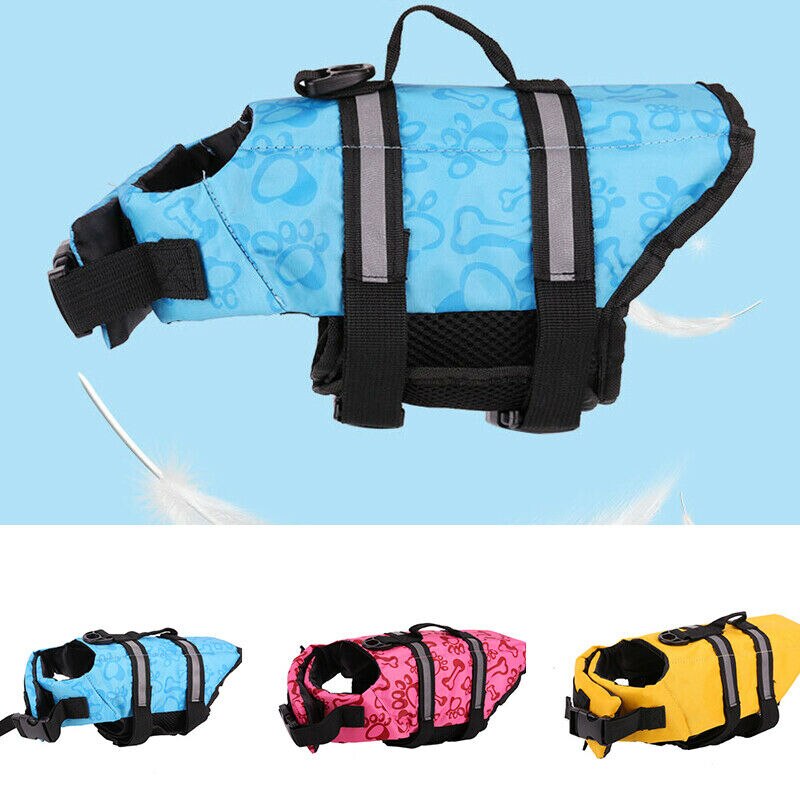 View of Pet Safety Vest Dog Life Jacket Reflective Stripe ... – Vicedeal