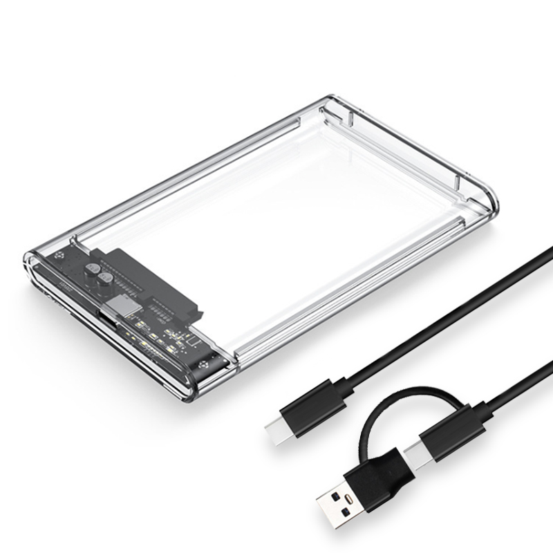 USB-3,0 transparent hdd Gehäuse 2.5 ",Typ C Micro-Kabel externe Festplatte Gehäuse 2,5 Zoll Sata Box HD SSD Computer: Black