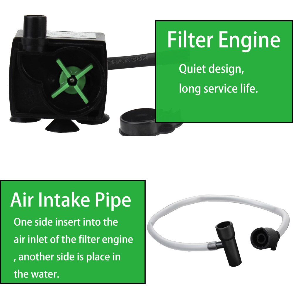 Pompe de filtre à eau Submersible à faible niveau, prise ue, filtre de réservoir de tortue, pompe d'augmentation d'oxygène pour Aquarium, ajouter de l'oxygène