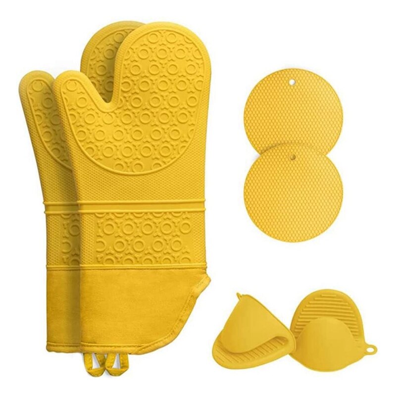 Silicone Oven Gloves Insulated Kitchen Oven Gloves... – Vicedeal