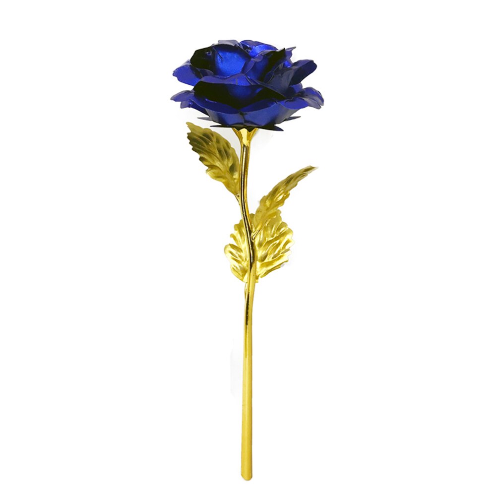 Alla hjärtans dag rosblomma 24k guldfolie rosblomma guldpläterad ros dekorativ bästa rosbukett: Blå