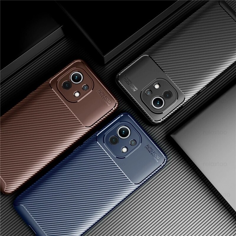 Voor Xiaomi Mi 11 Lite 5G Ne Case Carbon Fiber Schokbestendig Siliconen Coque Xiomi Xiaomy Mi11 Lite Licht 11 lite 4G Matte Tpu Cover