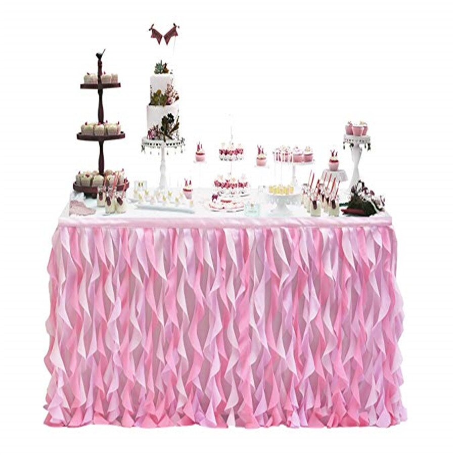 Table Skirt Tulle Table Skirt for Wedding Decoration Baby Shower Birthday Banquet Party Wedding Table Skirting 180x77cm: Pink