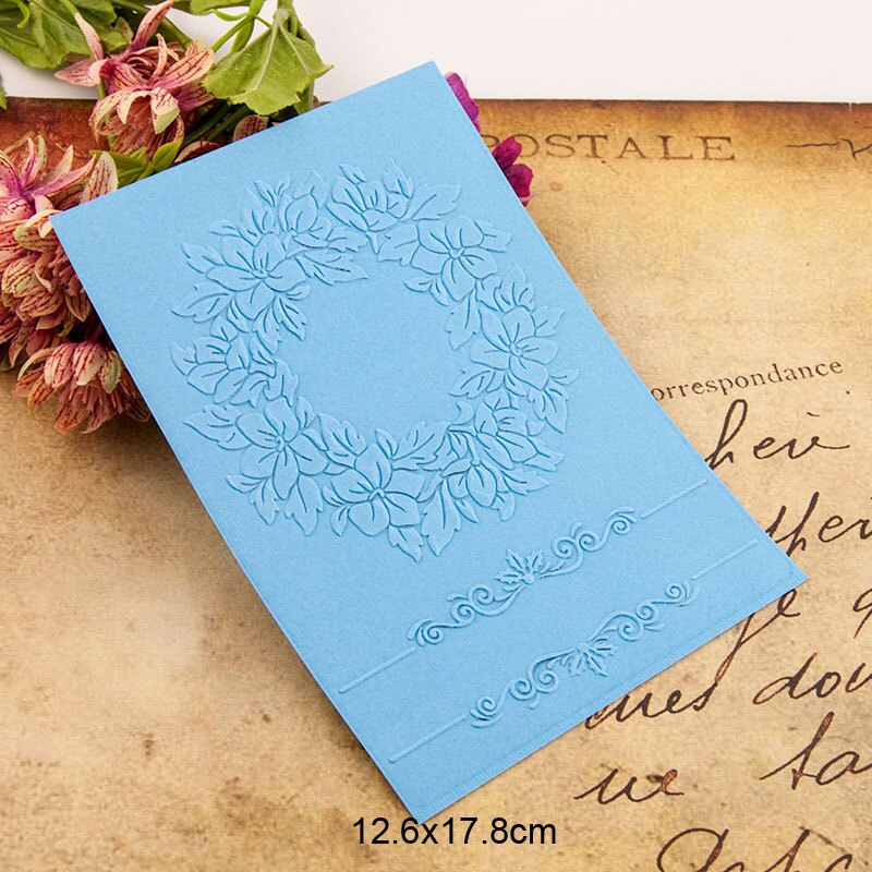 Embossing Folder Flower Wreath Scrapbooking Plastic Embosser Folders Card Making Supplies Album Wedding Invite Paper Craft Decor