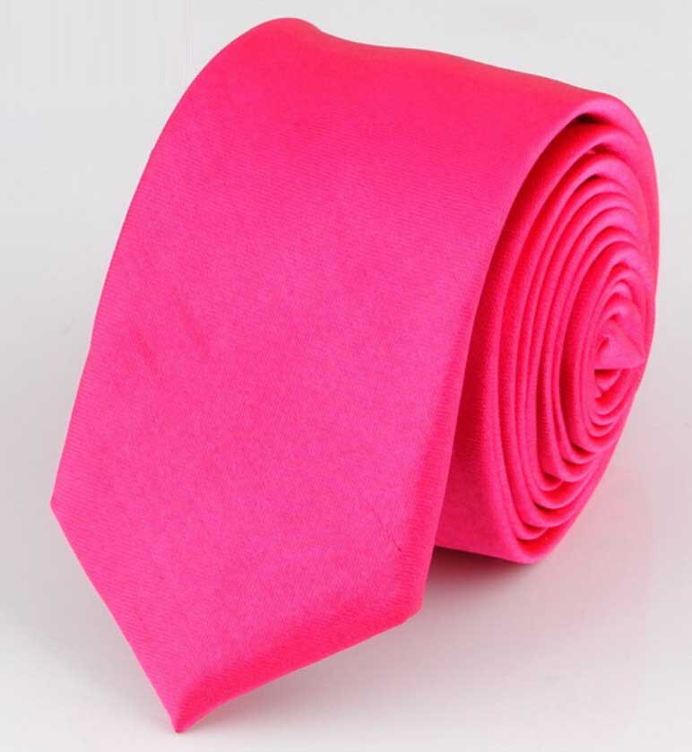 Corbata roja estrecha informal para hombre, corbata negra delgada para hombre, accesorios sencillos para , corbatas formales de C005, 5cm: c09 Hot Pink