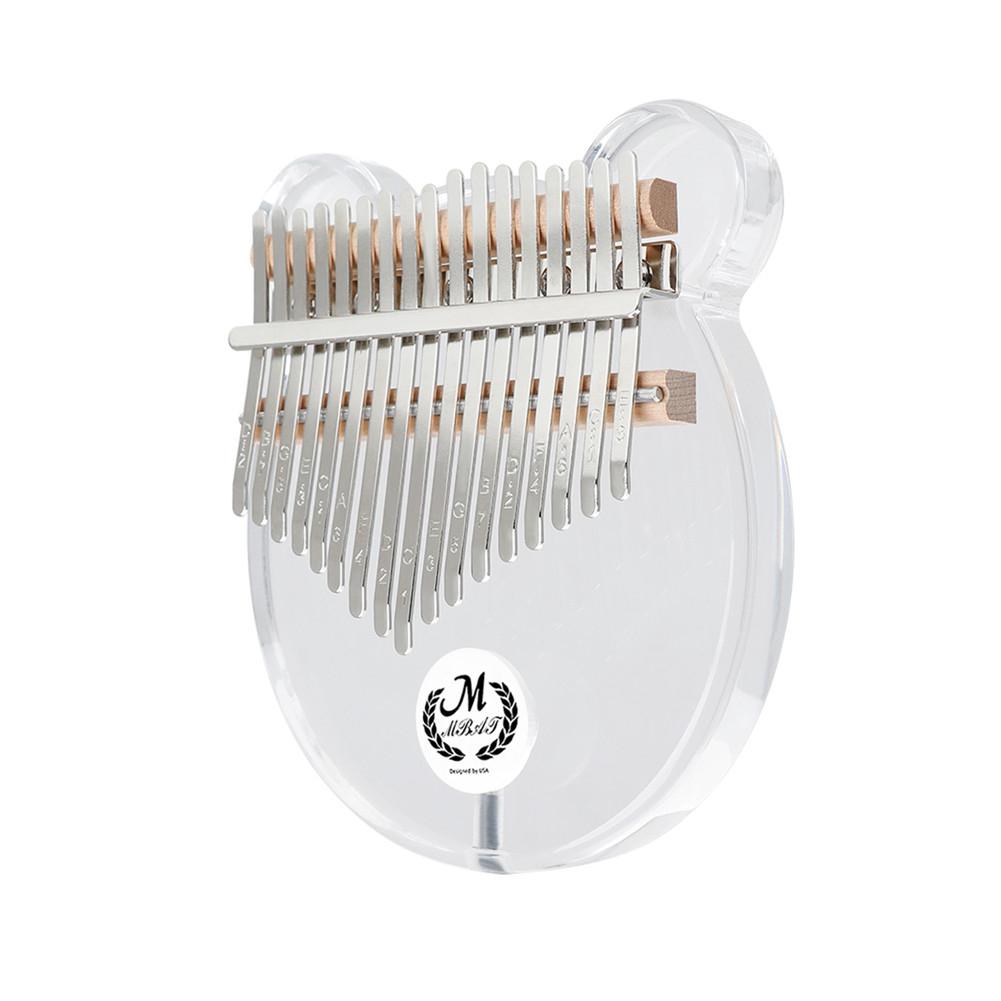 Acrylic Kalimba 17 Key Transparent Thumb Piano with Tuner Hammer Kalimba Manual Mbira Sanza Finger Keyboard Musical Instrument