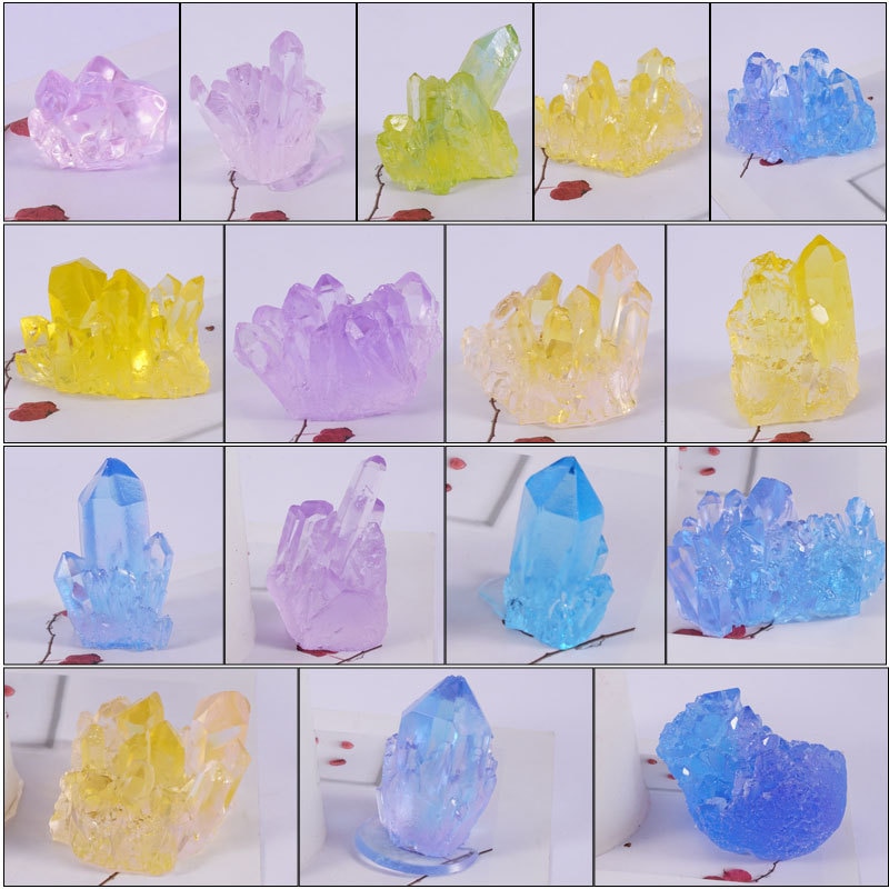Di cristallo Frammenti Stampo In Silicone Al Quarzo Shard Della Muffa Della Resina Epossidica Rifornimenti di Arte di Cristallo Agata Cluster Cavità Dello Stampo UV Dei Monili Della Resina Della Muffa