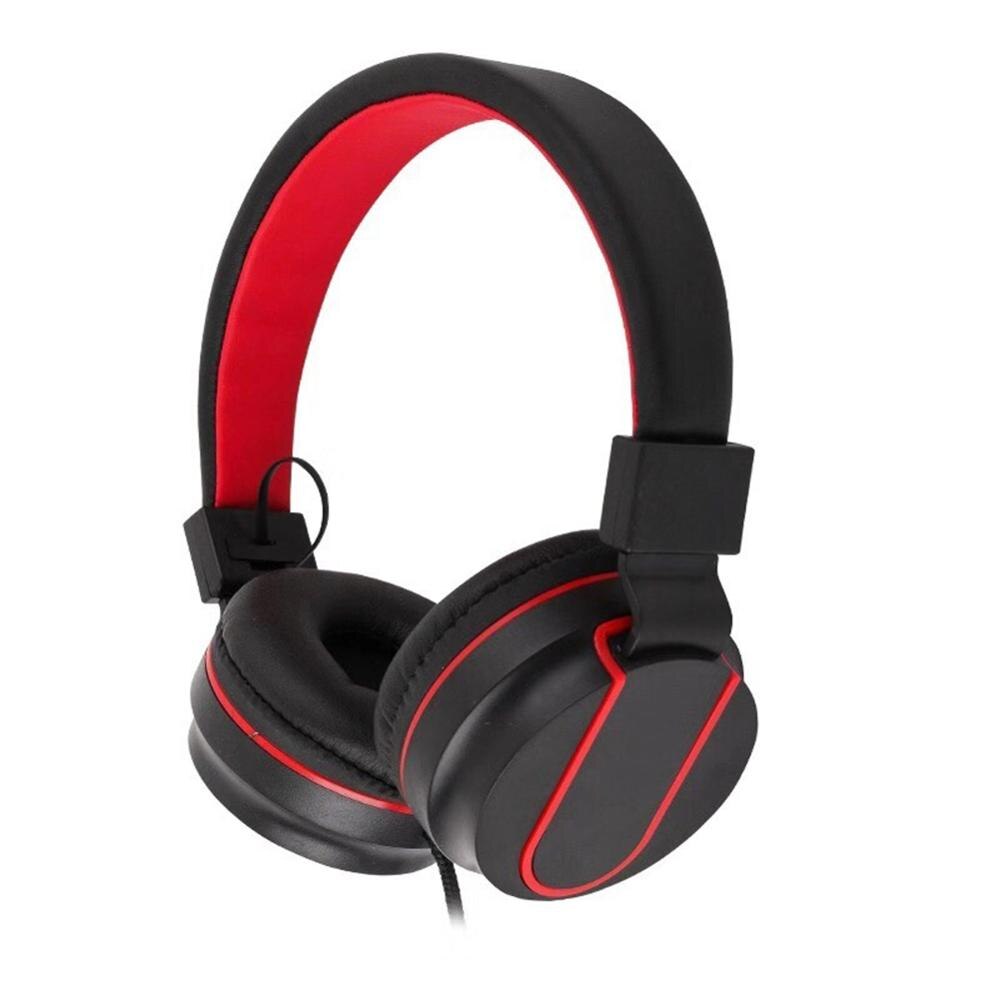 Adjustable Headphone Wired Foldable Portable HiFi Stereo Headset Heavy Bass Gaming Headset with Mic music headset наушники: Red