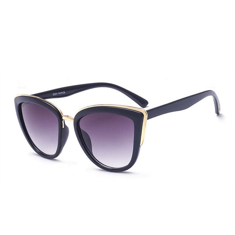 Retro cat eye solbriller kvinder vintage solbriller lunette de soleil femme zonnebril dames: Sort