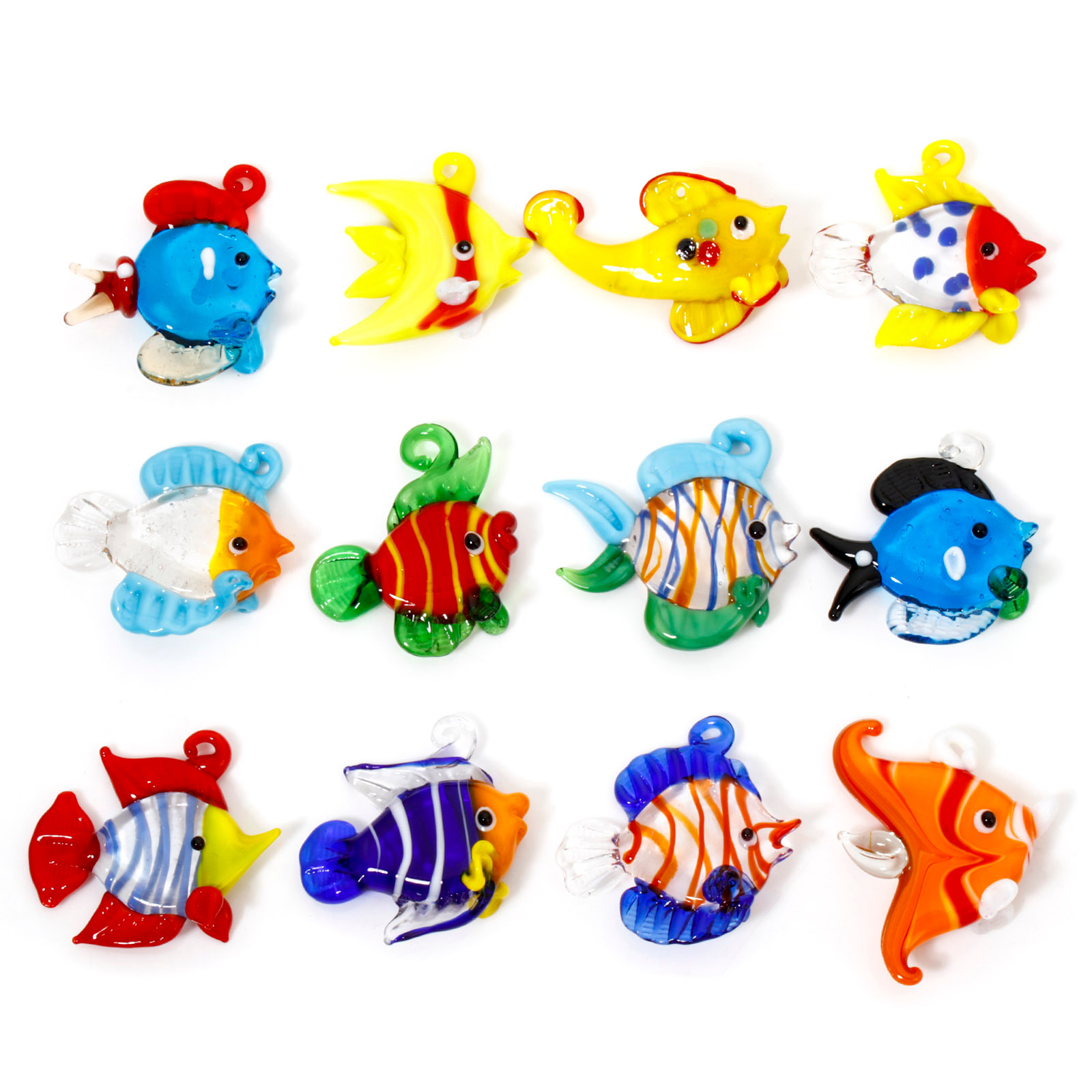 1PCs 3D Tropical Fish Animal Lampwork Ocean Charms For Jewelry Making Tiny Statue Ornaments Aquarium Decor DIY Necklace Pendant