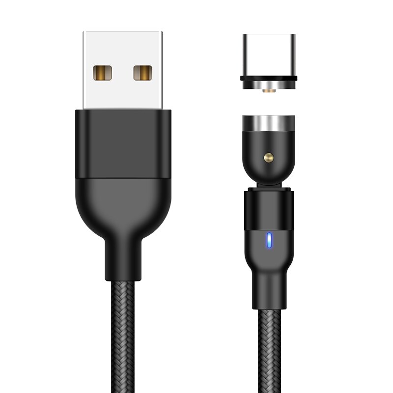 Cable magnético rápido 3A/1m Micro USB cargador rápido tipo C imán Cable de teléfono Android para Samsung para iPhone 11 MAX Xs X 6: Type C Black