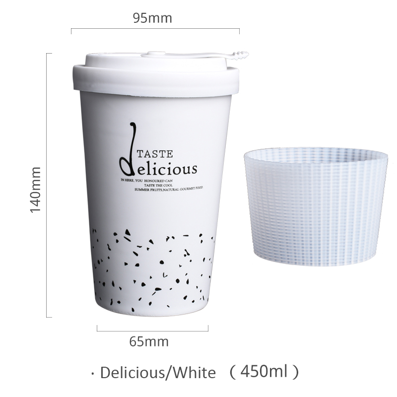 ROKEN Rvs Bekers met Deksels en Rietjes 350 ML Metalen Drinken Mokken Koffie Mok Food Grade Cups BPA Gratis voor Kinderen Volwassenen: Delicious-White