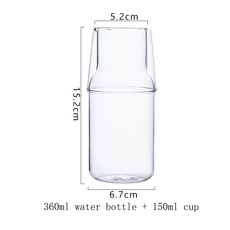 Mini Glass Water Bottle Set Heat-Resistant Juice Container Beverage Jugs Flower Tea Pot Milk Cups Home Supplier Bar Drinkware: 360ml