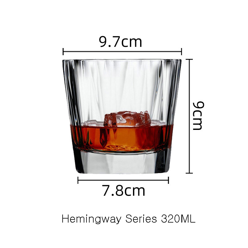 Turkish Lead-free Crystal Whiskey Glass, Home Classical Wine Glass Bar: Hemingwei 320ML