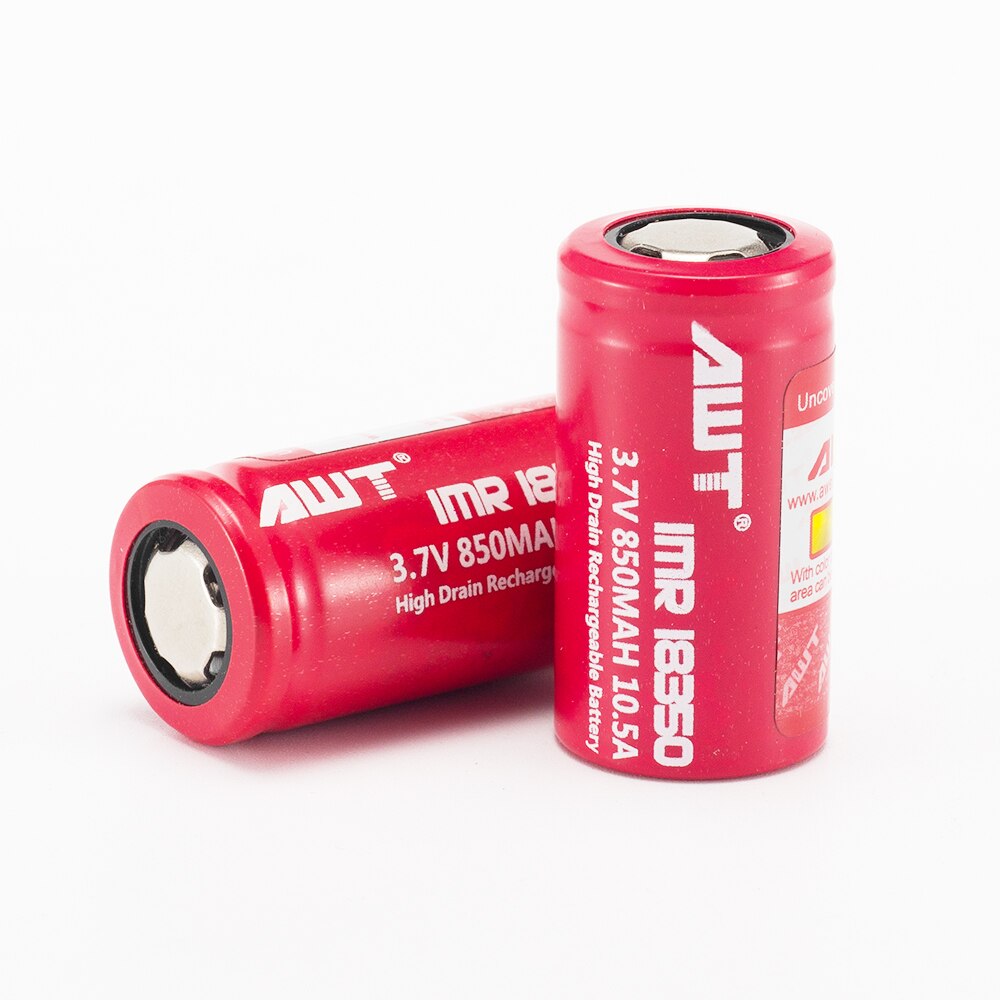 AWT 18350 batterie IMR batterie Rechargeable 18350 batterie 3.7V 850mAh 10.5A Li-ion batterie 18350 T039