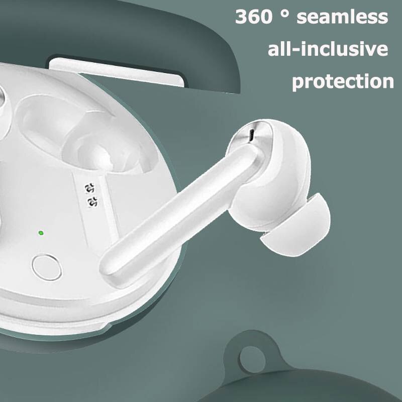Funda de silicona para auriculares OPPO Enco W13, funda protectora de silicona blanda con hebilla antipérdida