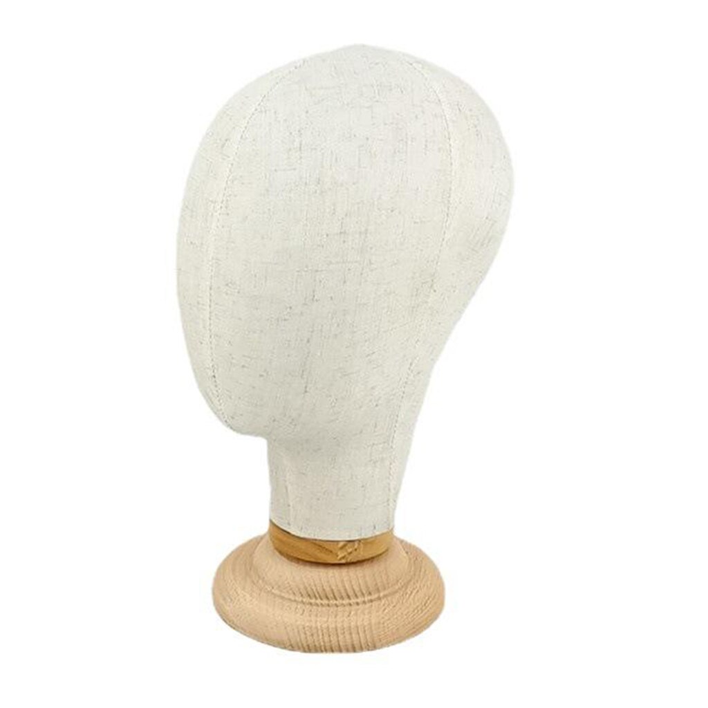 21 tommer kork lærred blok hoved mannequin manikin paryk fremstilling af hat display styling hoved med træ stativ beige: Valgmulighed 2