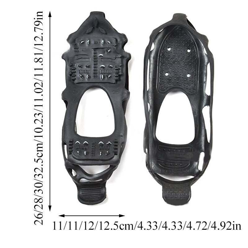 Zapatos antideslizantes para caminar, pinza de hielo de 24 dientes, cubierta de zapato de nieve para exterior, respetuosos con el medio ambiente, accesorios para zapatos negros, 1 par