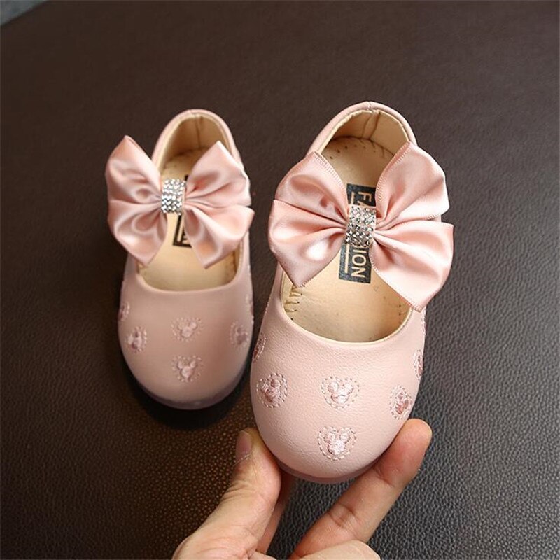 Baby piger læder sko ballet flade sko til bryllupsfest prinsesse kjole sko til piger