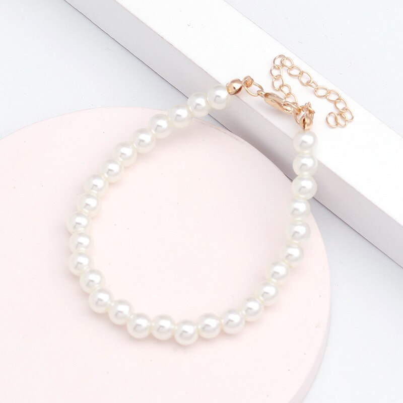 Parel Armbanden Elastische Chain Armbanden Voor Vrouwen Meisje Elegante Witte Bal Eenvoudige Sieraden Partij Bruiloft Dagelijks Leven Accessorie