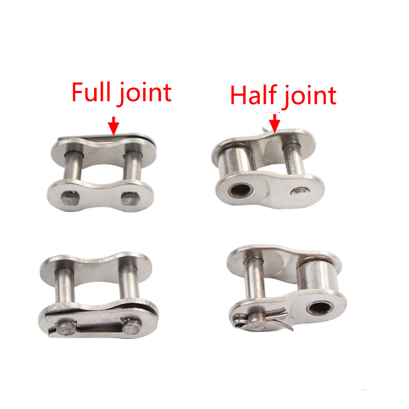 2pcs 304 Stainless Steel Transmission Chain Joint Roller Chain Connector Full Half Buckle 4C 05B 06B 06C 08A 08B 10A 10B 12A 12B
