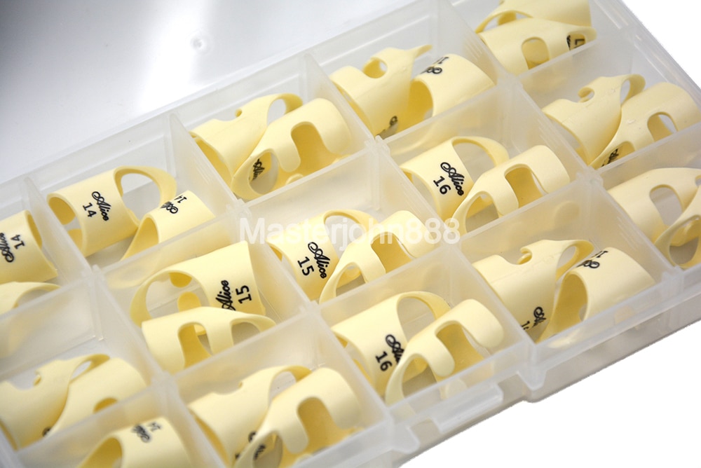 30pcs Alice Beige Delrin Finger Style Acoustic Guitar Picks Finger Picks 14/15/16/17mm With Plastic Box