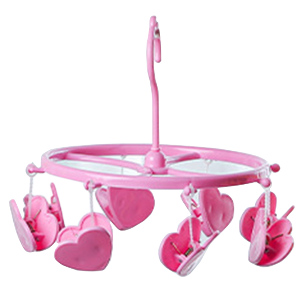 Underwear Clothes Hangers with Multi Clips Cute Socks Bra Hanger for Kids PP Balcony Wardrobe Closet Organizer: Light Grey