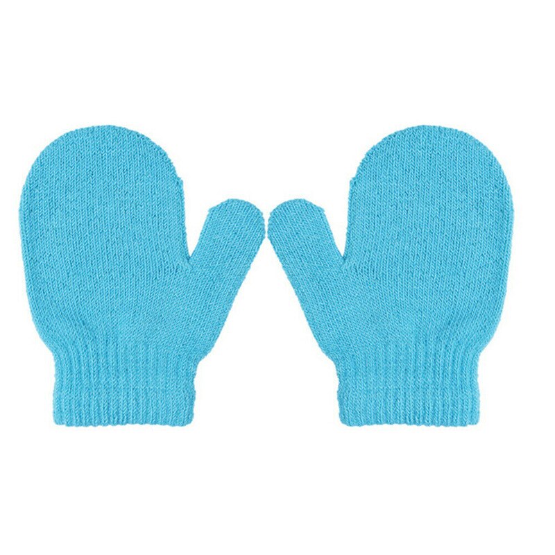 Unisex Kinderen Peuter Meisjes Wanten Handschoenen Jongens Meisjes Winter Warme Kids Handschoenen Effen Kleur: Lake Blue