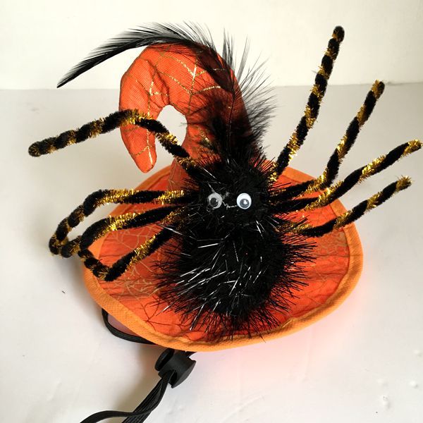 zwierzę domowe Halloween magiczne kostiumy pająk PumpkinHat-placki kot czarownica kapelusz czarodzieja na Halloween przebranie kapeluszy: czarny