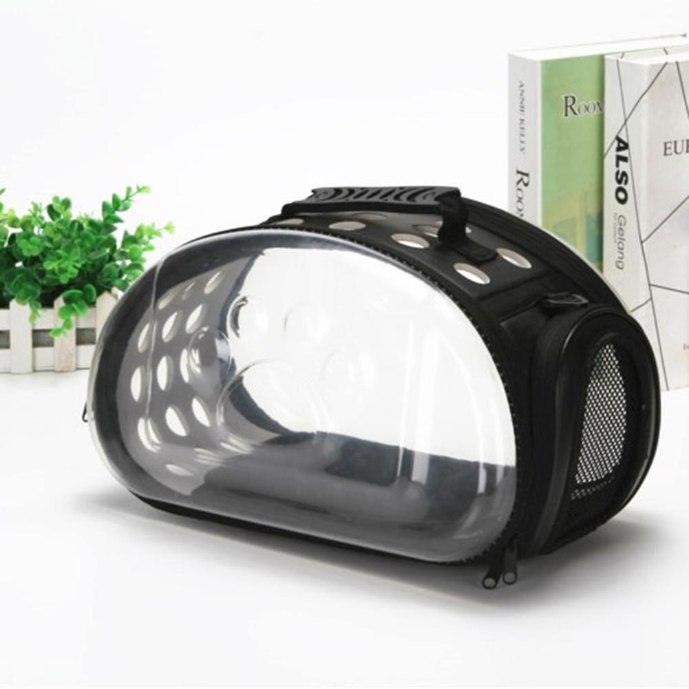 Transparante Puppy Hond Kat Draagtassen Carrier Bag Ruimte Capsule Opvouwbare Ademend Huisdier Reistas Outdoor Rugzak: Black