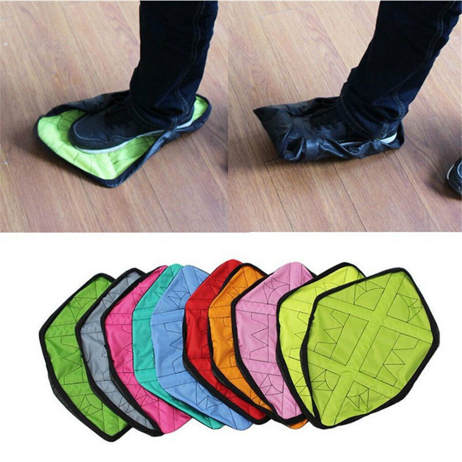 1 par paso en calcetín reutilizable zapato cubierta un paso Manos libres calcetín zapato cubre Durable portátil automático cubiertas de zapatos
