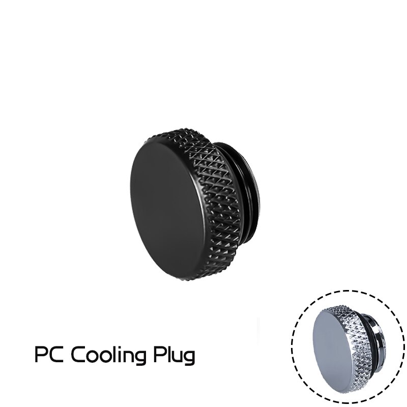 2pcs PC Water Cooling Fittings,G1/4" Water Plug, Water Stop Plug,Black/Silver