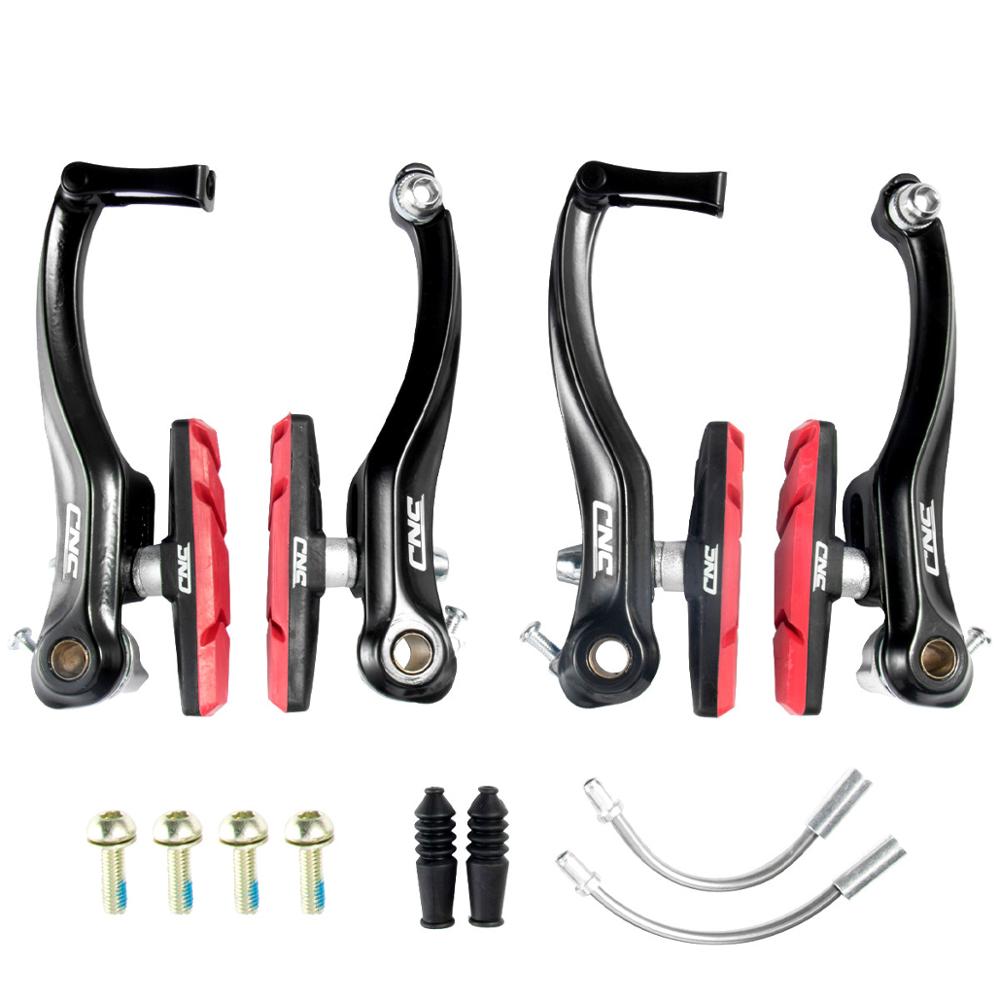 Mtb V - Brake Set Bike Brake Calipers Bicycle Accessory: Black Red 2 Pairs