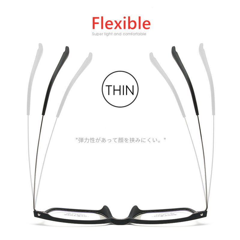 UVLAIK Ultralight TR90 Glasses Frame Men Pure Titanium Myopia Glasses Male Comfortable Square Large Frame Optical Eygglass Lense