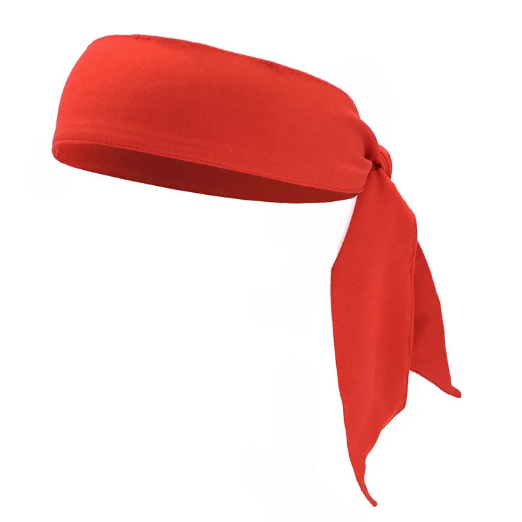 Banda elástica deportiva de Color para tenis, Unisex, hombres, mujeres, niños, niñas, adolescentes, diadema para gimnasio, Fitness, Yoga, bandas para el cabello, sombreros atléticos: Rojo