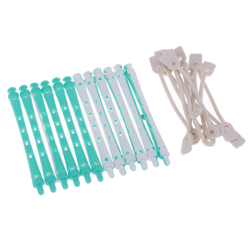 12 stk wave hairstyling perm stang barer curler frisørverktøy sett salong hårruller sett hårspenner hårstylingverktøy: 9 x 0.8 cm