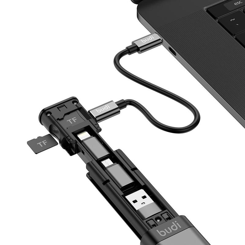 Budi multi-funksjon smart adapter kort lagring datakabel usb boks multi-kabel sim sett tf kort minne leser datatilbehør