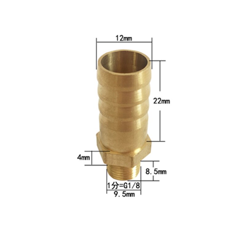 Rechte Of Elleboog Messing Tuinslang Fitting 6 Mm 8 Mm 10 Mm 12 Mm Barb Splicer 1/8 "Npt buitendraad Koper Prikkeldraad Koppeling Connector