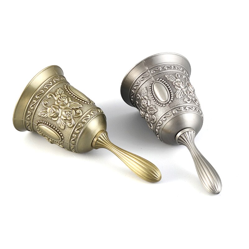 Retro Metal Tone Koper Christmas Hand Bell Thee Bell Craft Wedding Alarm School