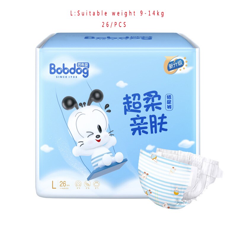 Bobdog 30/ st blöjor och toalettträning justerbar supermjuk hudvänlig blöja för barnblöjor är 3-15kg: 3