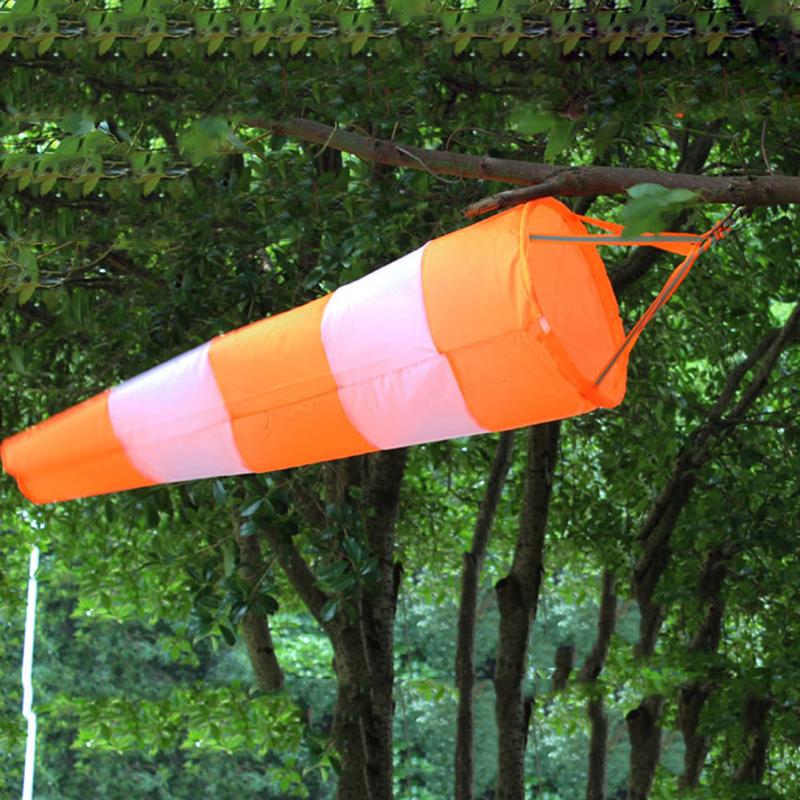 80/100/150 Cm Windsock Rip-stop Wind Measurement Sock Bag Waterproof Scale Airport Windsocks Winds Vane Orange And White